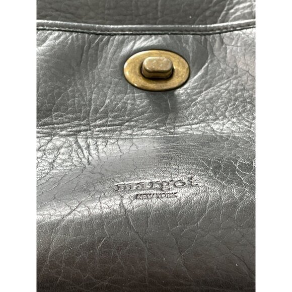 Margot New York Camille Pebbled Leather Backpack Turn Lock Black Buckle Strap main image 4